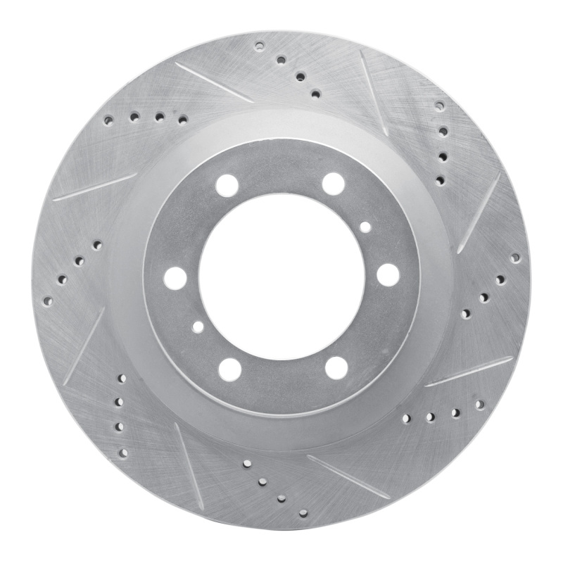 Lexus GX460 Brake Rotor (1) - Front Right - DFC - Drilled & Slotted - Silver - `10-`24