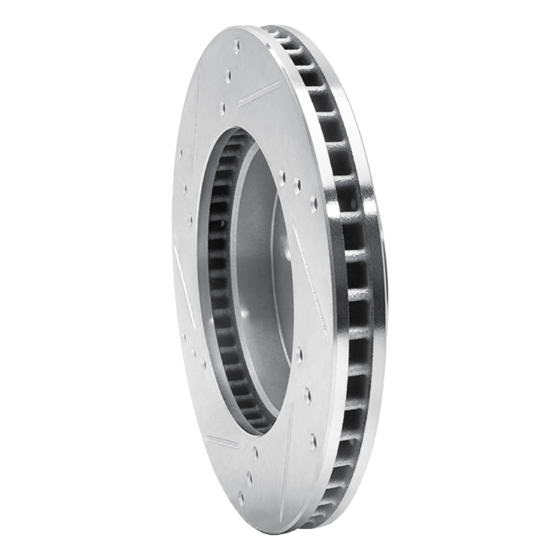 Toyota Prius Prime Brake Rotor (1) - Front Right - DFC - Drilled & Slotted - Silver - `16-`22