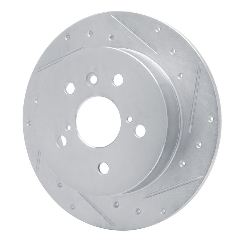 Toyota Camry Brake Rotor (1) - Rear Right - DFC - Drilled & Slotted - Silver - `18-`24