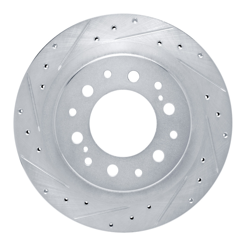 Lexus LX600 Brake Rotor (1) - Rear Left - DFC - Drilled & Slotted - Silver - `22-`25