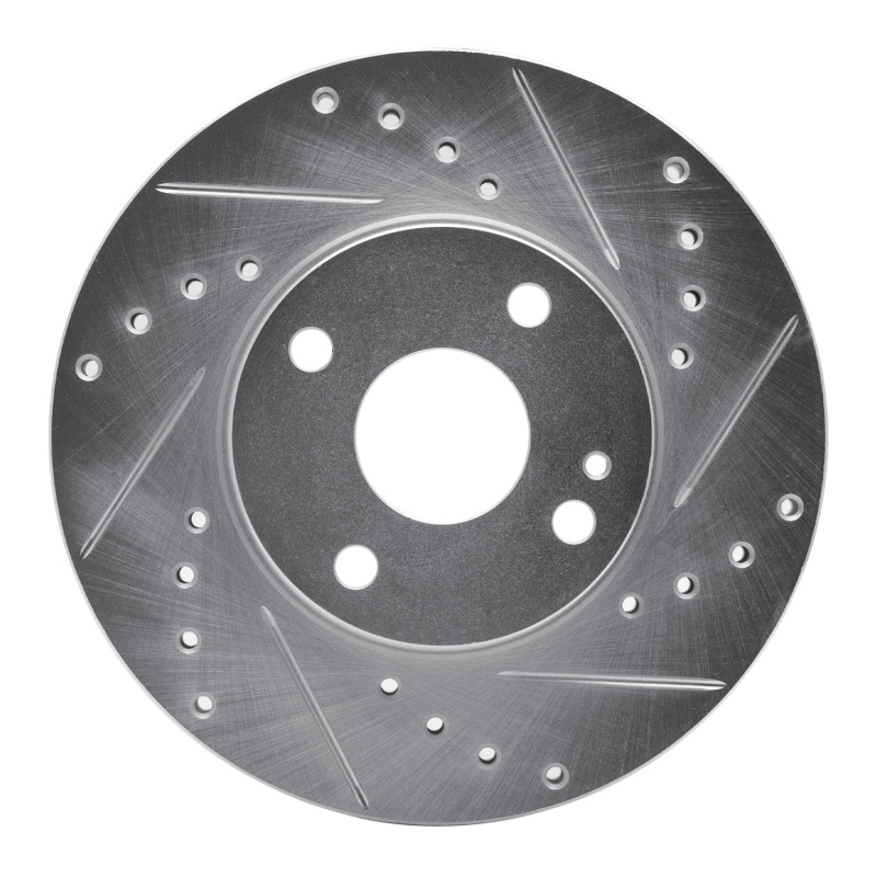 Mazda Miata Brake Rotor (1) - Front Right - DFC - Drilled & Slotted - Silver - `94-`02