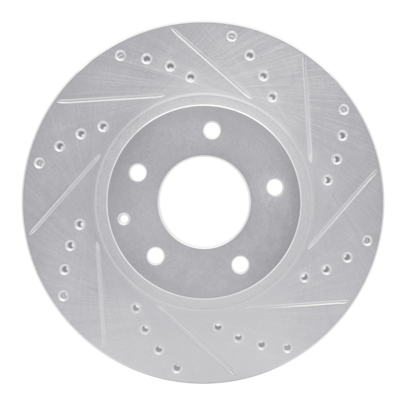 Mazda Millenia Brake Rotor (1) - Front Right - DFC - Drilled & Slotted - Silver - `01-`02