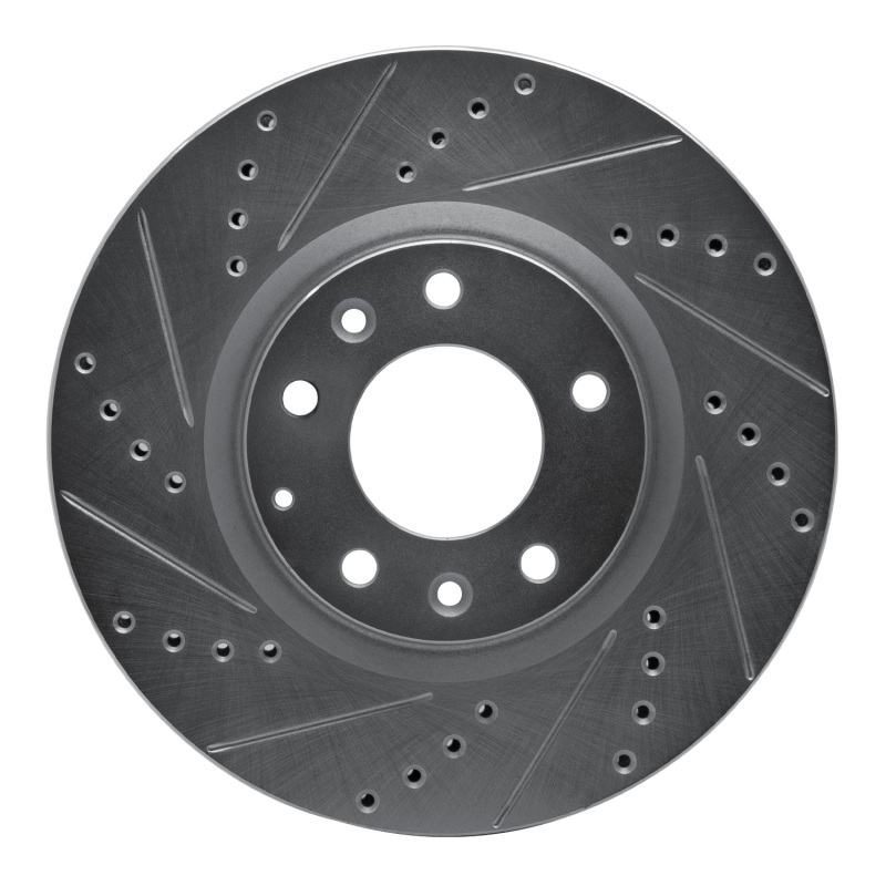Mazda RX-8 Brake Rotor (1) - Front Left - DFC - Drilled & Slotted - Silver - `04-`08