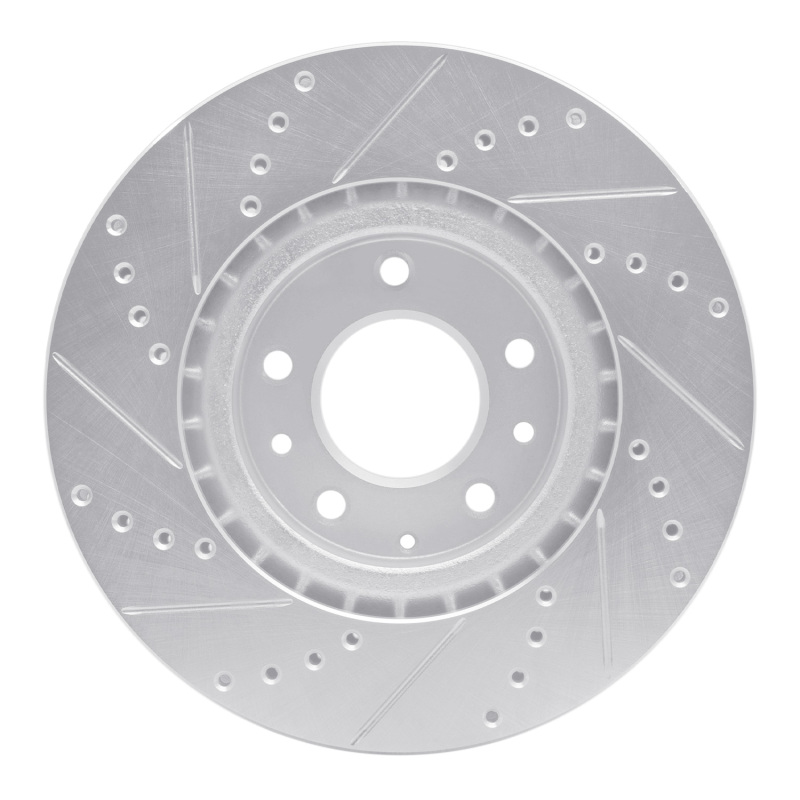 Mazda RX-8 Brake Rotor (1) - Front Right - DFC - Drilled & Slotted - Silver - `04-`08