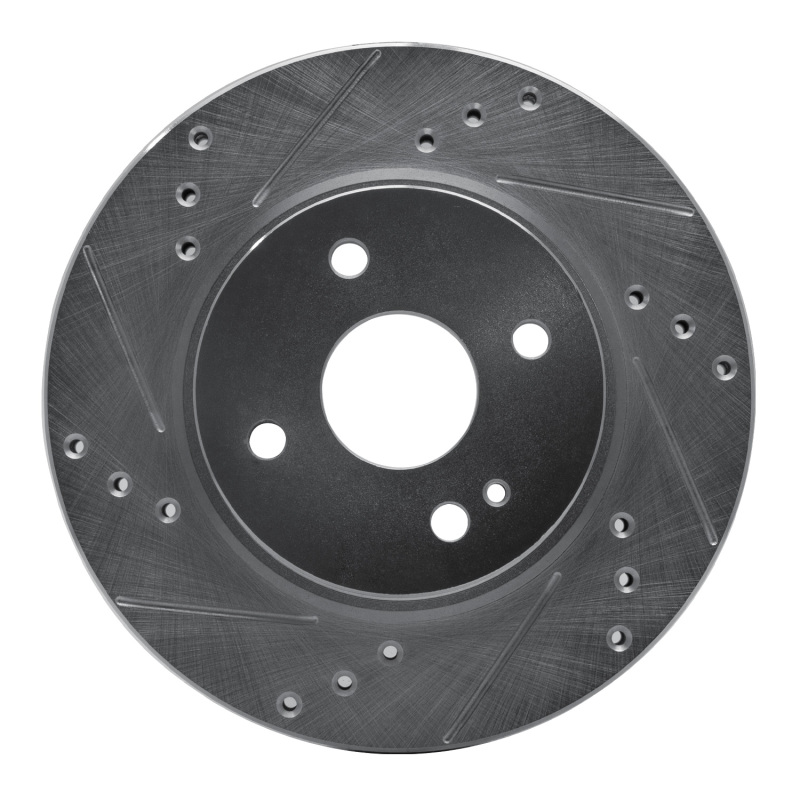 Mazda 2 Brake Rotor (1) - Front Left - DFC - Drilled & Slotted - Silver - `11-`15