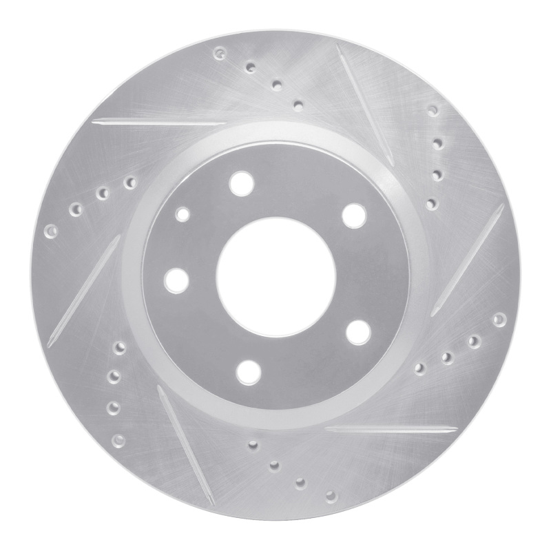 Mazda CX-3 Brake Rotor (1) - Front Right - DFC - Drilled & Slotted - Silver - `14-`24