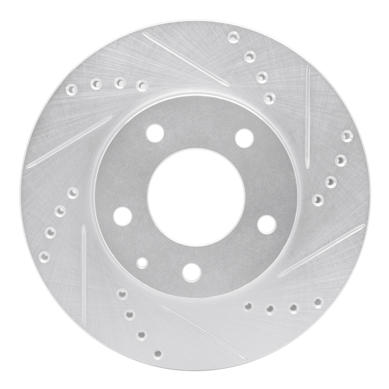 Mazda Millenia Brake Rotor (1) - Front Right - DFC - Drilled & Slotted - Silver - `95-`06