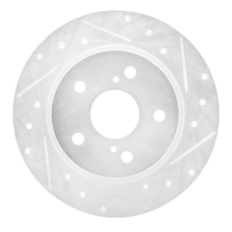 Scion TC Brake Rotor (1) - Rear Right - DFC - Drilled & Slotted - Silver - `11-`16