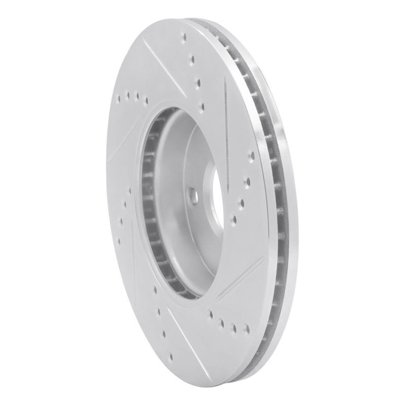 Mazda 2 Brake Rotor (1) - Front Left - DFC - Drilled & Slotted - Silver - `16-`25