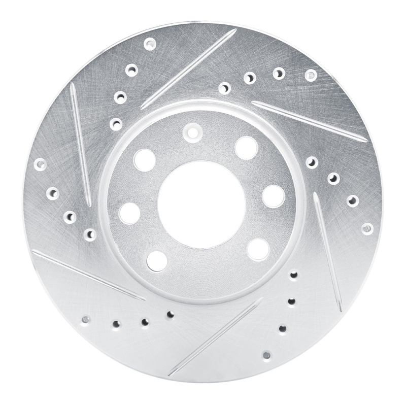 Chevrolet Astra Brake Rotor (1) - Front Left - DFC - Drilled & Slotted - Silver - `00-`05