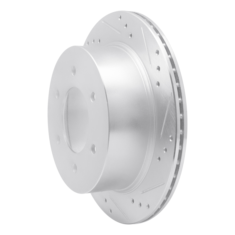 Mitsubishi Montero Brake Rotor (1) - Rear Right - DFC - Drilled & Slotted - Silver - `15-`17