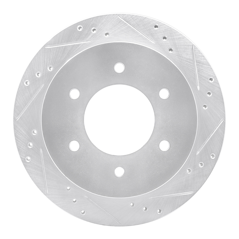 Mitsubishi Montero Brake Rotor (1) - Rear Right - DFC - Drilled & Slotted - Silver - `15-`17