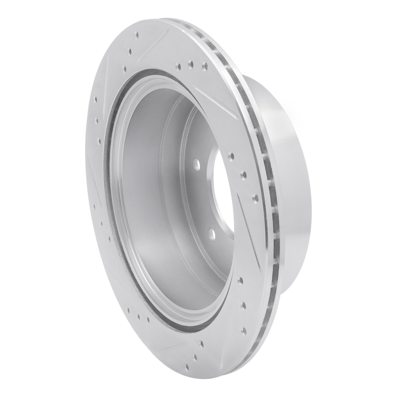 Mitsubishi Montero Brake Rotor (1) - Rear Right - DFC - Drilled & Slotted - Silver - `15-`17