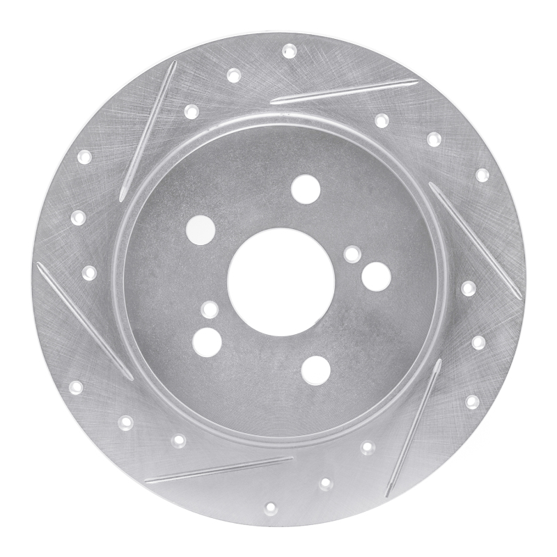 Toyota Corolla Brake Rotor (1) - Rear Left - DFC - Drilled & Slotted - Silver - `09-`15