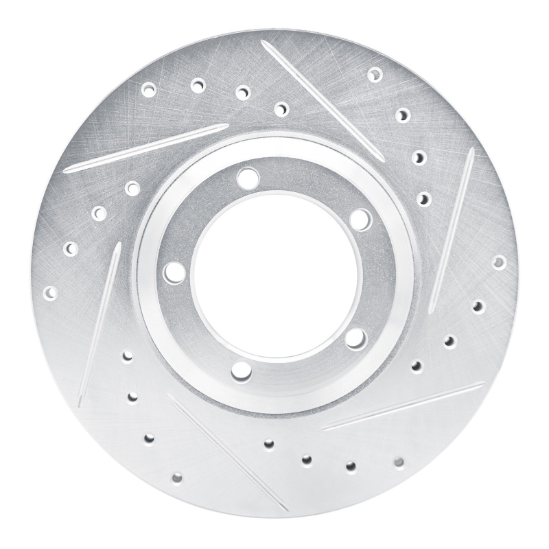 Dodge H100 Brake Rotor (1) - Front Right - DFC - Drilled & Slotted - Silver - `03-`05