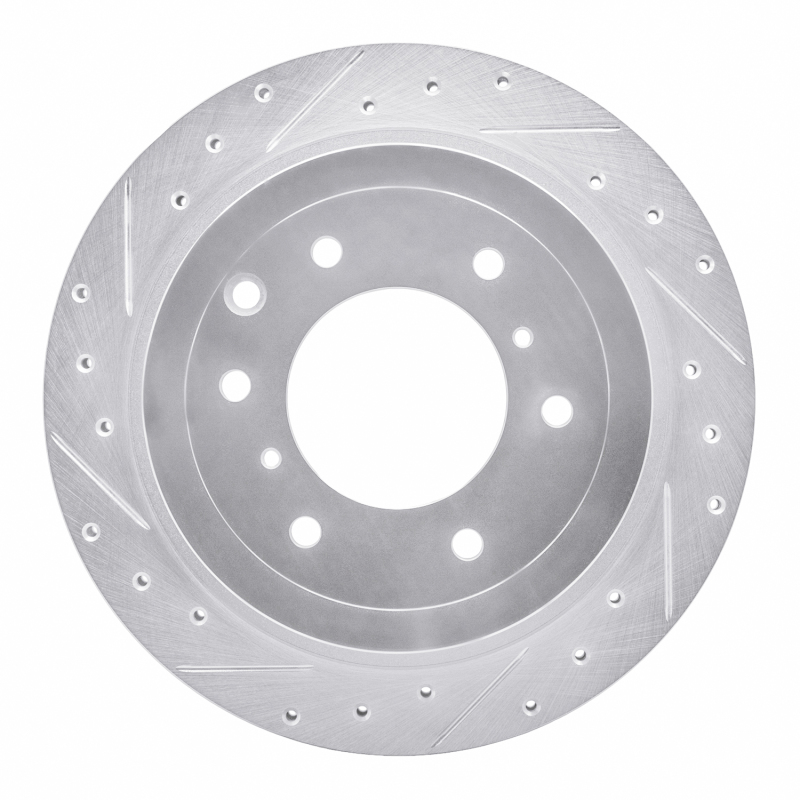 Mitsubishi Montero Brake Rotor (1) - Rear Left - DFC - Drilled & Slotted - Silver - `08-`14