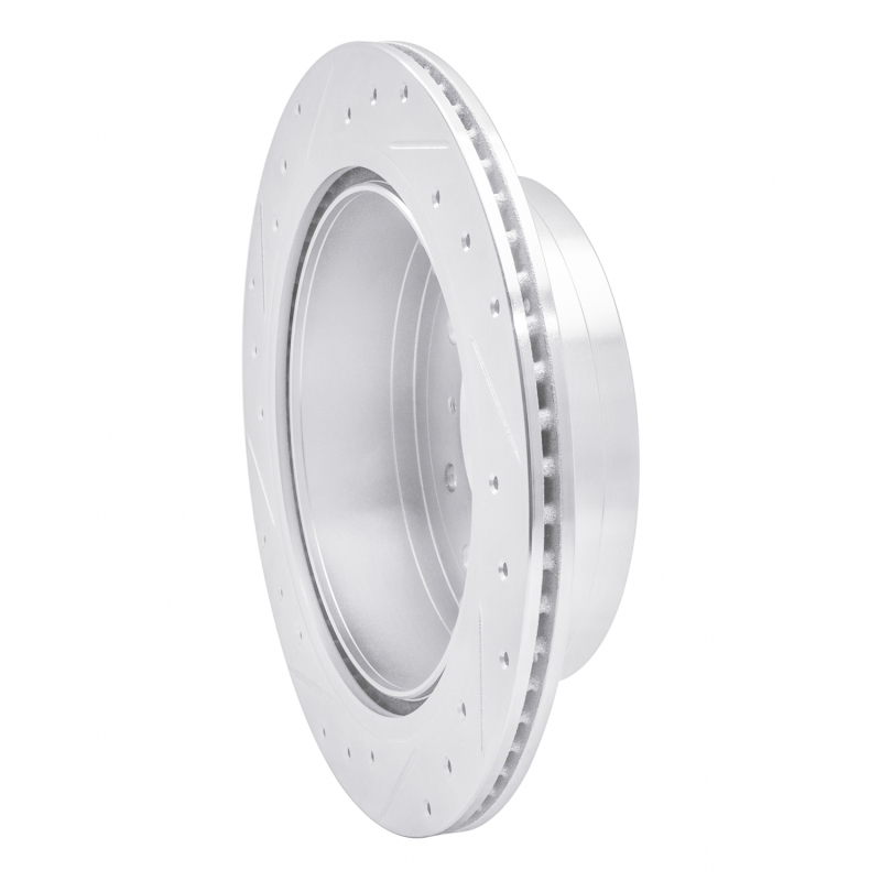 Mitsubishi Montero Brake Rotor (1) - Rear Right - DFC - Drilled & Slotted - Silver - `08-`14
