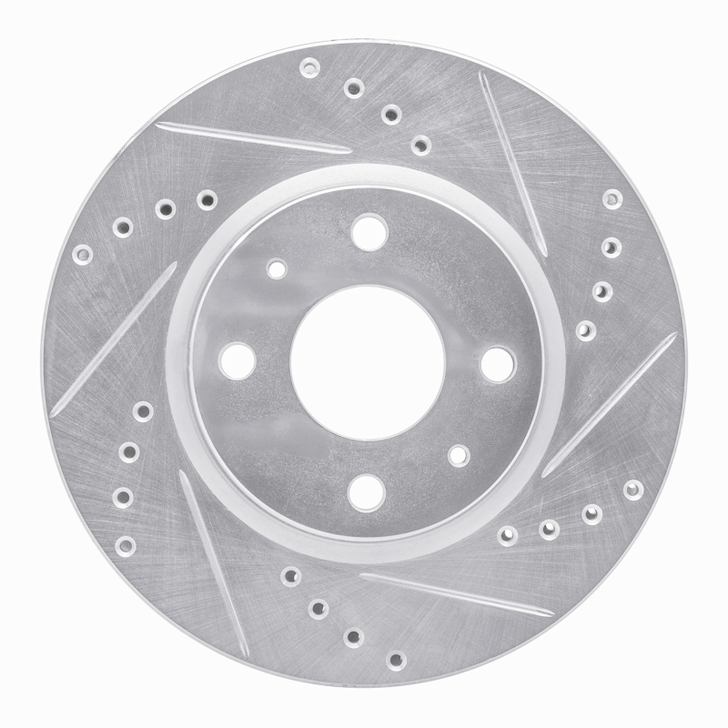 Dodge Atos Brake Rotor (1) - Front Right - DFC - Drilled & Slotted - Silver - `98-`10
