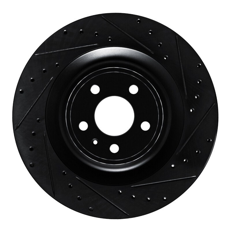 Porsche Macan Brake Rotor (1) - Rear Right - DFC - Drilled & Slotted - Black - `15-`18