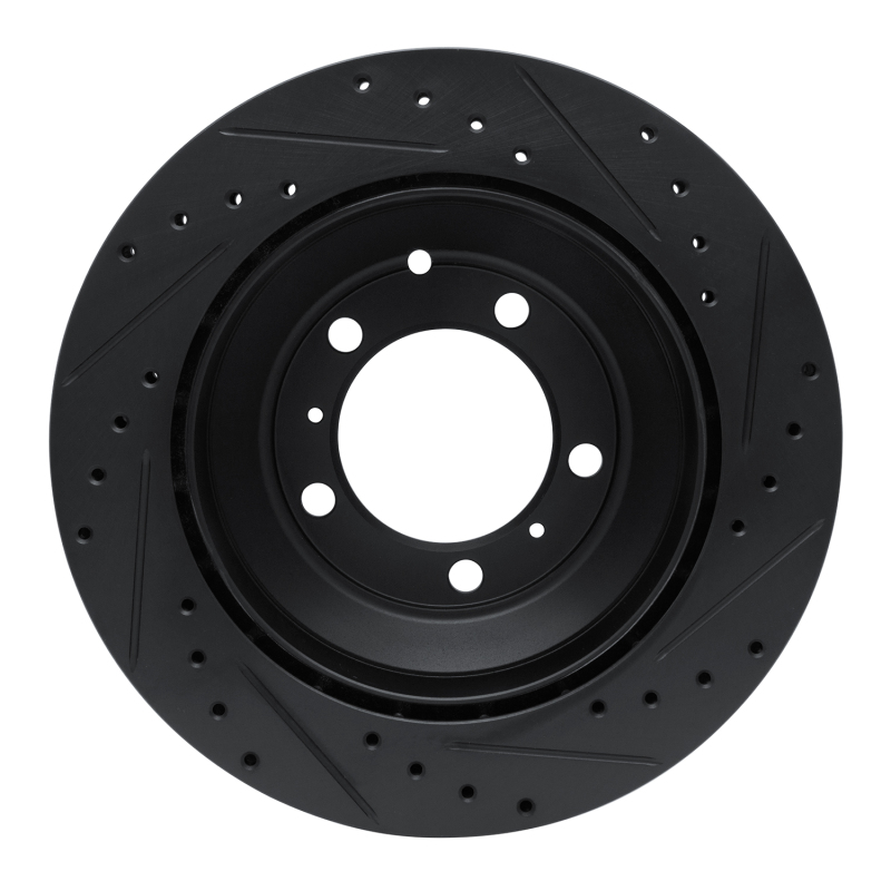 Porsche Cayenne Brake Rotor (1) - Rear Left - DFC - Drilled & Slotted - Black - `19-`23