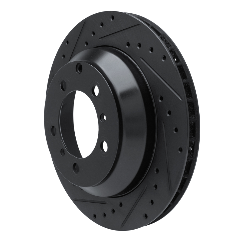 Porsche Cayenne Brake Rotor (1) - Rear Left - DFC - Drilled & Slotted - Black - `19-`23