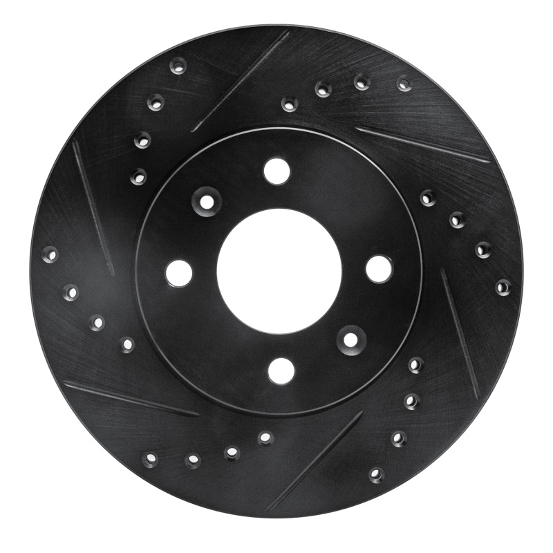 Dodge Attitude Brake Rotor (1) - Front Left - DFC - Drilled & Slotted - Black - `06-`12