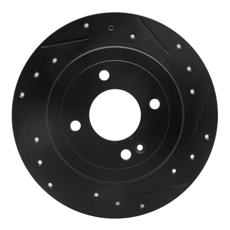 Dodge Attitude Brake Rotor (1) - Rear Right - DFC - Drilled & Slotted - Black - `12-`25