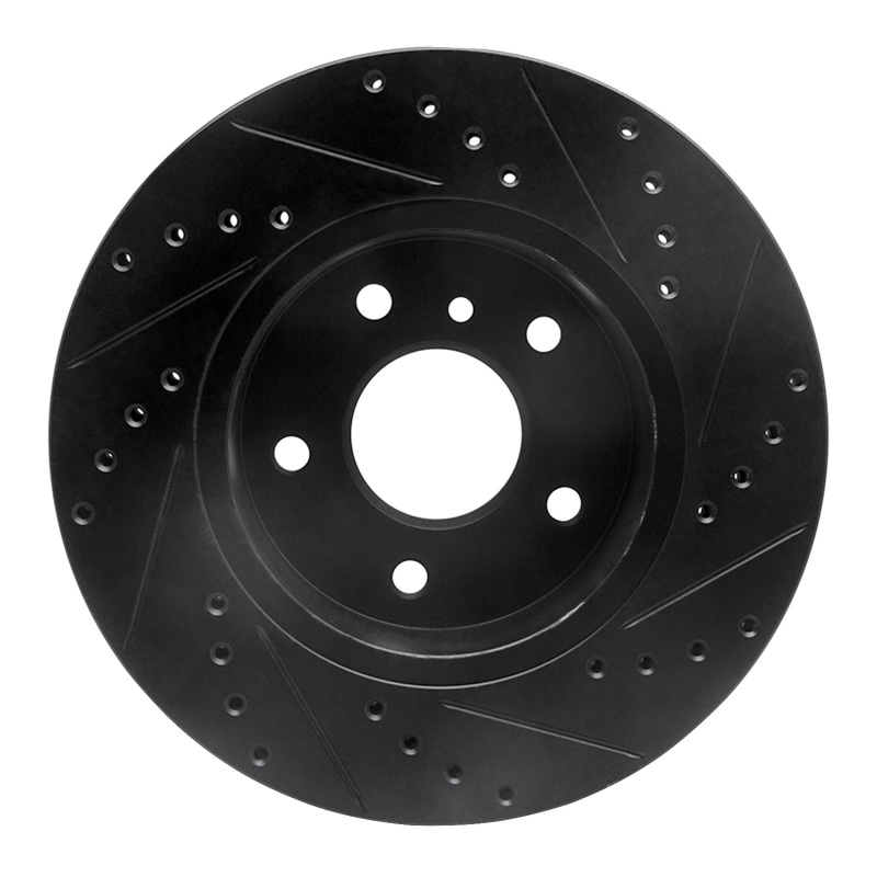 Land Rover Range Rover Brake Rotor (1) - Front Left - DFC - Drilled & Slotted - Black - `94-`02