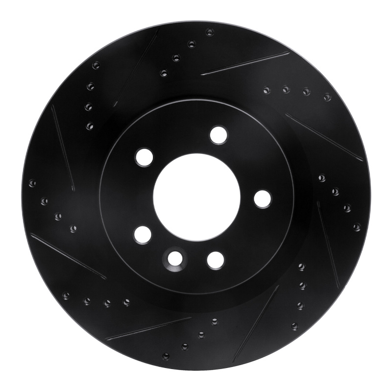 Land Rover Range Rover Sport Brake Rotor (1) - Front Left - DFC - Drilled & Slotted - Black - `05-`09