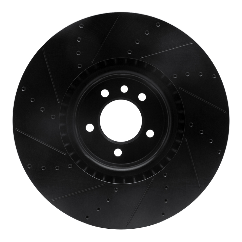 Land Rover Range Rover Brake Rotor (1) - Front Right - DFC - Drilled & Slotted - Black - `18-`25