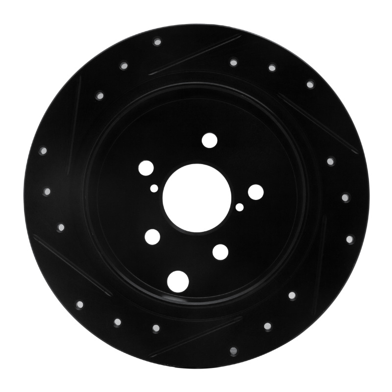 Subaru Crosstrek Brake Rotor (1) - Rear Right - DFC - Drilled & Slotted - Black - `12-`23
