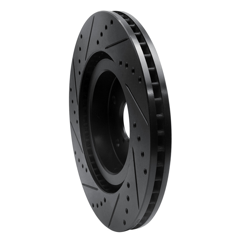 Subaru Forester Brake Rotor (1) - Front Right - DFC - Drilled & Slotted - Black - `19-`24