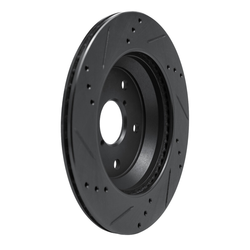 Subaru Crosstrek Brake Rotor (1) - Rear Right - DFC - Drilled & Slotted - Black - `19-`25