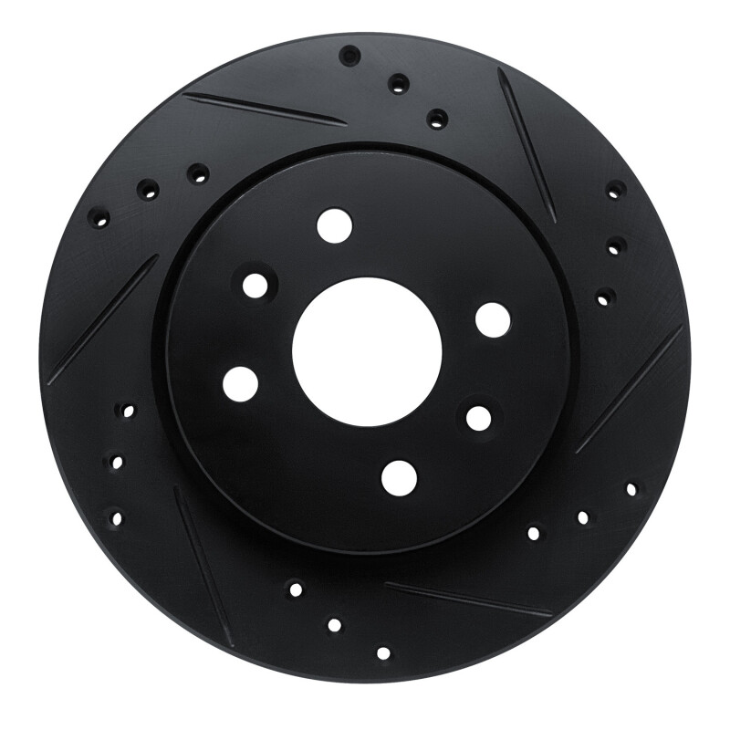 Kia Sephia Brake Rotor (1) - Front Right - DFC - Drilled & Slotted - Black - `01-`03