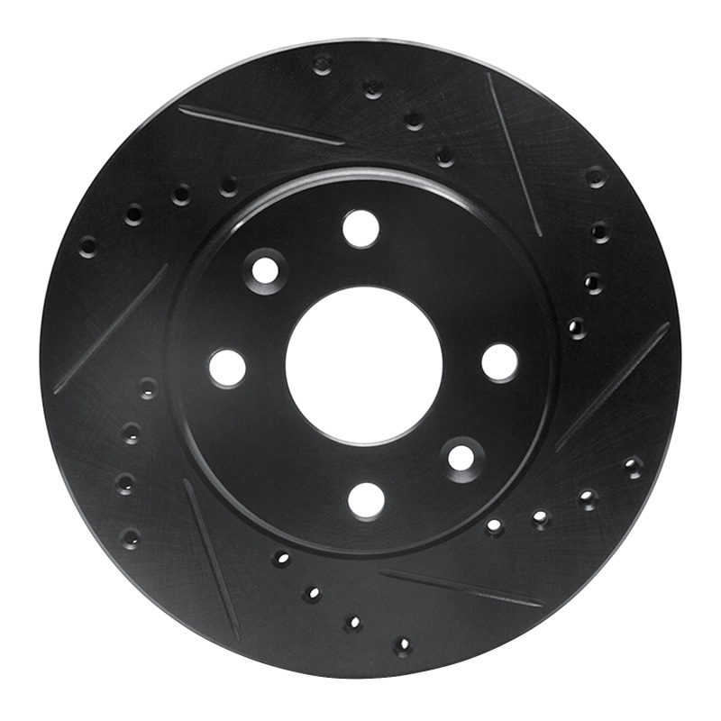 Kia Sephia Brake Rotor (1) - Front Right - DFC - Drilled & Slotted - Black - `94-`00