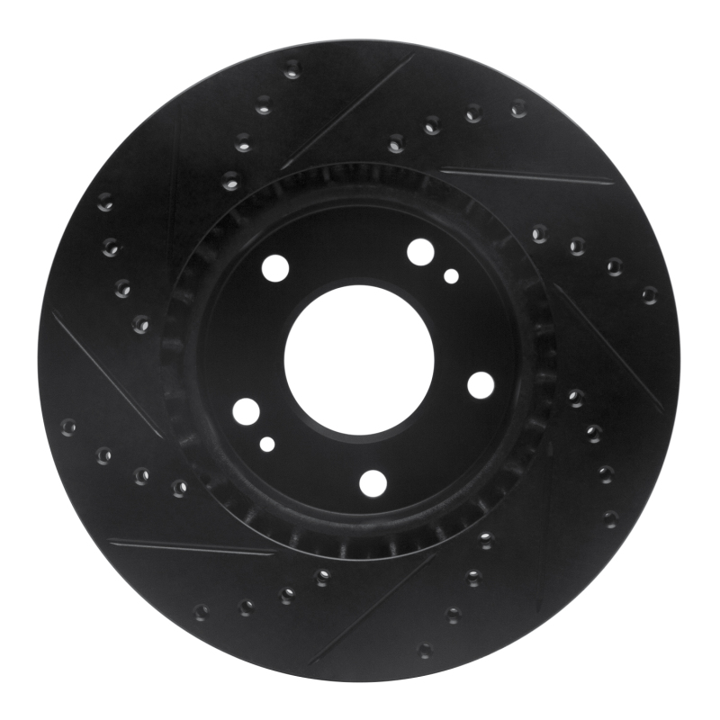 Kia Forte Brake Rotor (1) - Front Right - DFC - Drilled & Slotted - Black - `10-`13