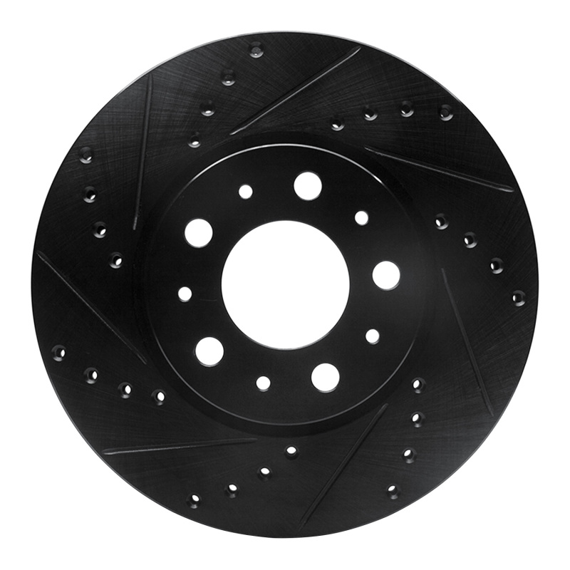 Volvo S70 Brake Rotor (1) - Front Left - DFC - Drilled & Slotted - Black - `95-`04
