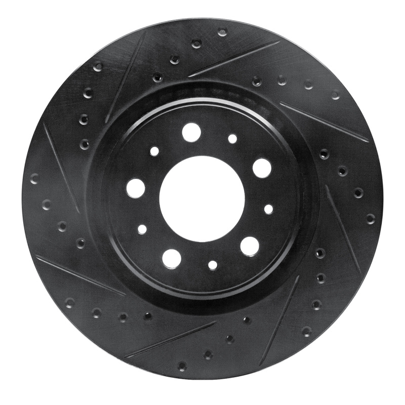 Volvo S70 Brake Rotor (1) - Front Left - DFC - Drilled & Slotted - Black - `98-`04
