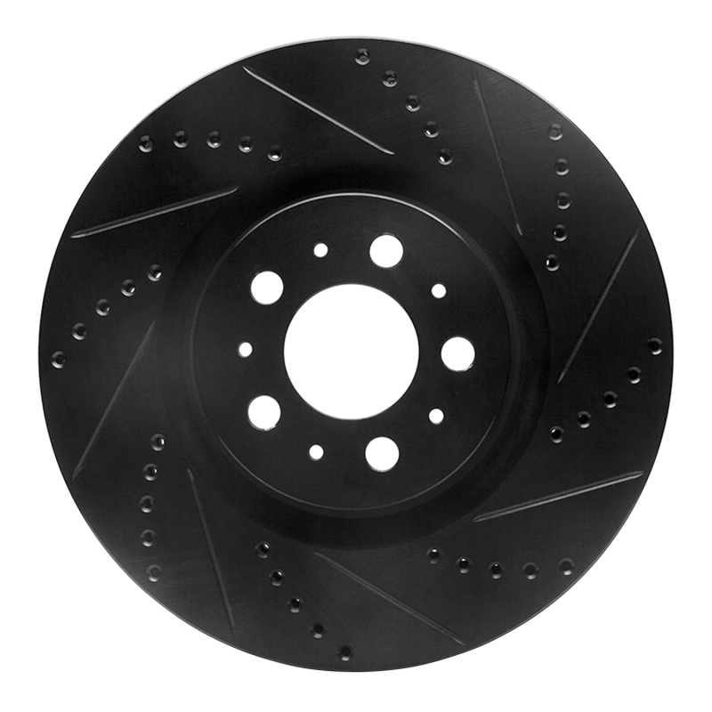 Volvo V70 Brake Rotor (1) - Front Right - DFC - Drilled & Slotted - Black - `04-`07