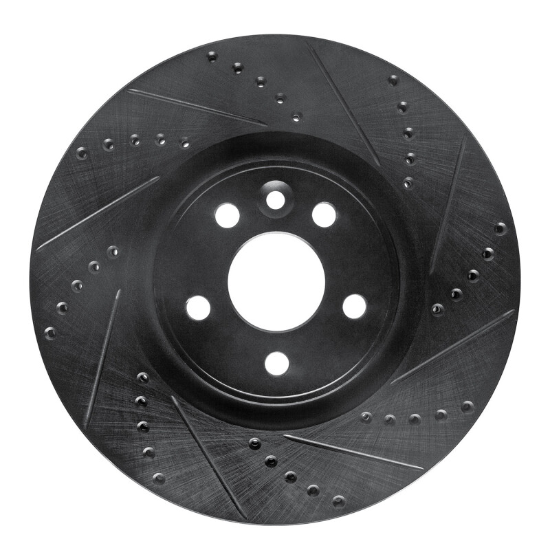 Volvo S60 Brake Rotor (1) - Front Right - DFC - Drilled & Slotted - Black - `07-`16