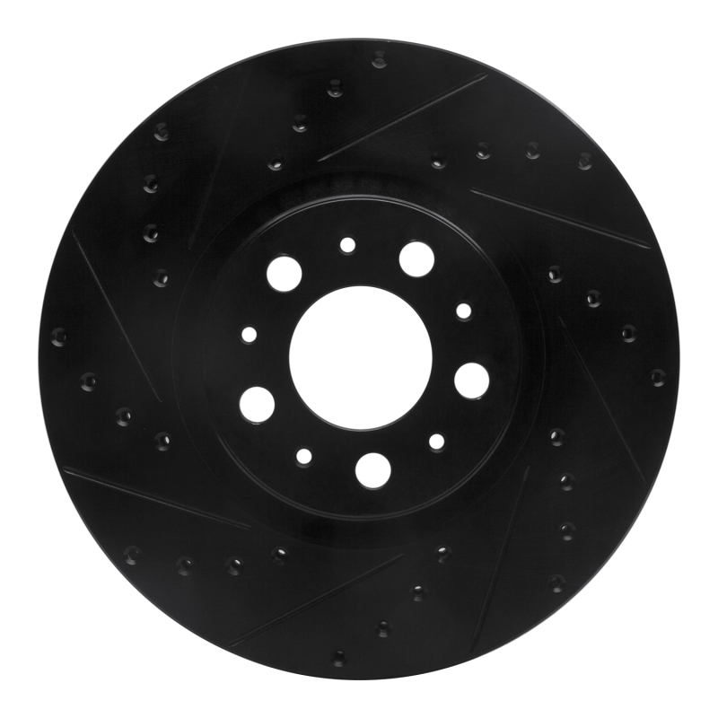 Volvo XC90 Brake Rotor (1) - Front Left - DFC - Drilled & Slotted - Black - `03-`09