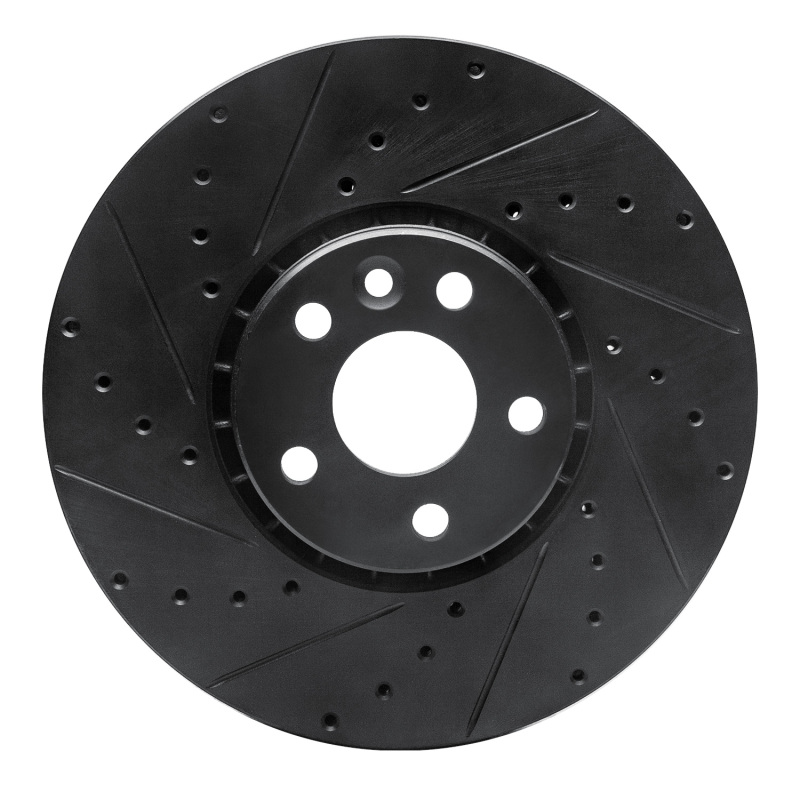 Volvo XC60 Brake Rotor (1) - Front Left - DFC - Drilled & Slotted - Black - `10-`16