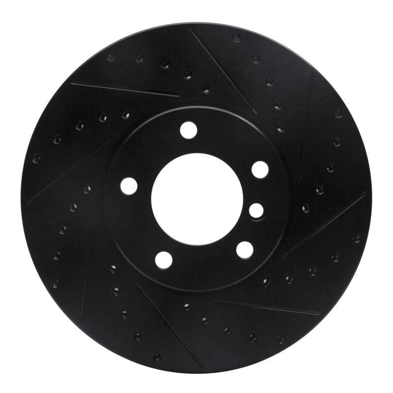 BMW 530i Brake Rotor (1) - Front Right - DFC - Drilled & Slotted - Black - `00-`03