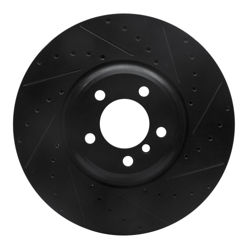 BMW Alpina B7 Brake Rotor (1) - Front Right - DFC - Drilled & Slotted - Black - `07-`08