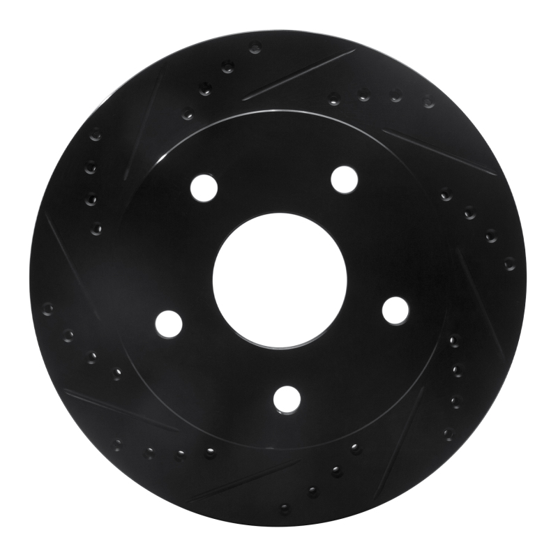 Dodge Ram 1500 Pickup Brake Rotor (1) - Front Left - DFC - Drilled & Slotted - Black - `00-`01