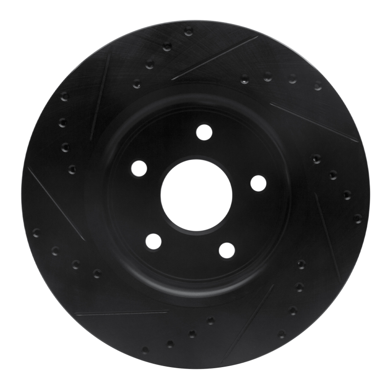 Jeep Commander Brake Rotor (1) - Front Right - DFC - Drilled & Slotted - Black - `05-`10
