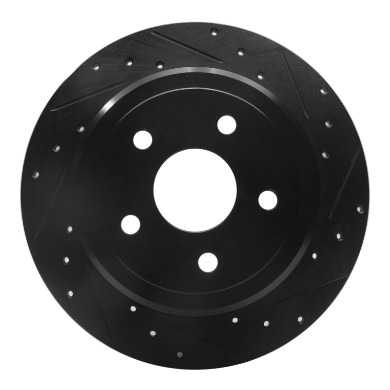 Jeep Commander Brake Rotor (1) - Rear Right - DFC - Drilled & Slotted - Black - `05-`10