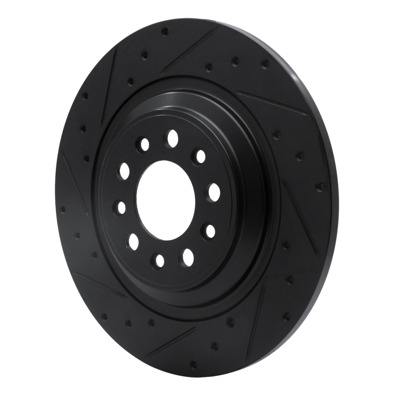 Jeep Cherokee Brake Rotor (1) - Rear Left - DFC - Drilled & Slotted - Black - `14-`23