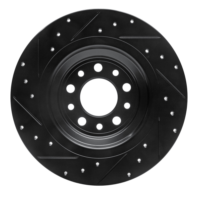 Jeep Cherokee Brake Rotor (1) - Rear Right - DFC - Drilled & Slotted - Black - `14-`23