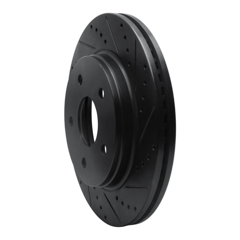 Jeep J8 Brake Rotor (1) - Front Right - DFC - Drilled & Slotted - Black - `08-`12